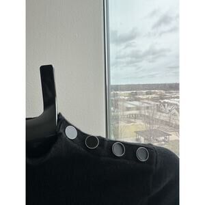 Sézane Jacob Jumper Black 100% Merino Wool Mock Neck Sweater Women's S